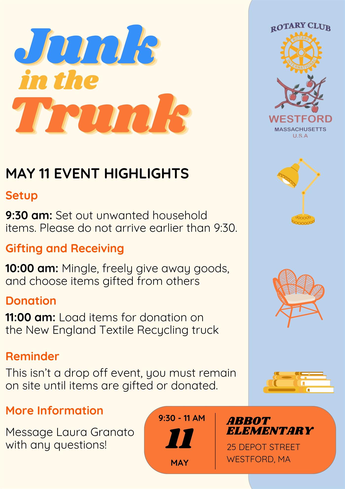 Westford Rotary Club Busy in April &May with Community Service Rotary District 7910